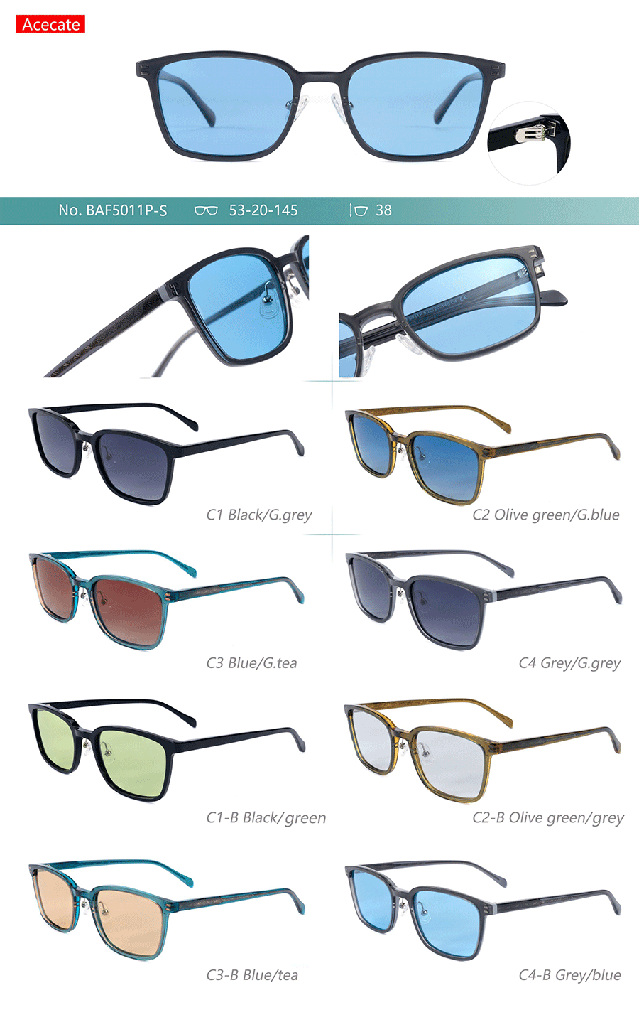 Wholesale Acetate Sunglasses-BAF5011PS