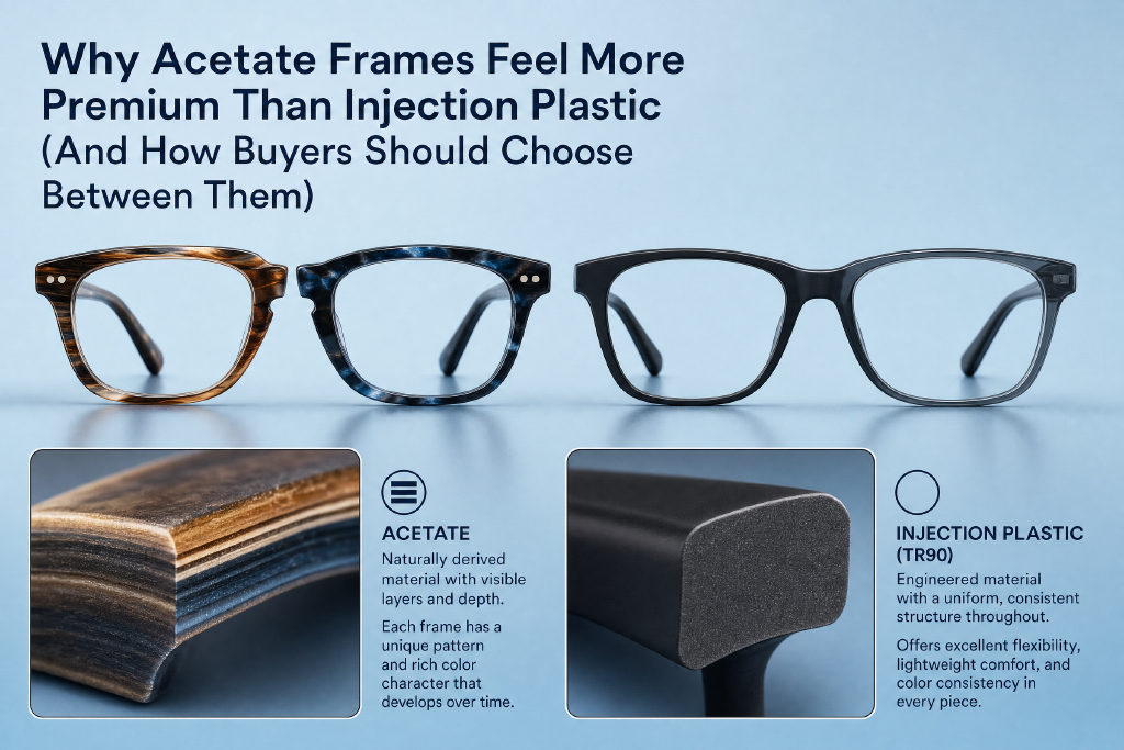 Why Acetate Frames Feel More Premium Than Injection Plastic