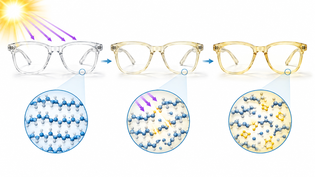 UV rays causing yellowing in clear plastic glasses.jpg